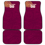 Personalized Brisbane Lions Polynesian Car Mats Tribal Chest and Sleeve Tattoo Heritage Warrior