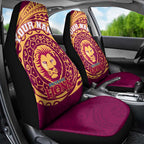 Personalized Brisbane Lions Polynesian Car Seat Cover Tribal Chest and Sleeve Tattoo Heritage Warrior
