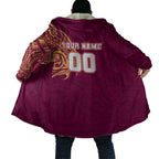 Personalized Brisbane Lions Polynesian Cloak Tribal Chest and Sleeve Tattoo Heritage Warrior