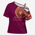 Personalized Brisbane Lions Polynesian Cross Shoulder Shirt Tribal Chest and Sleeve Tattoo Heritage Warrior