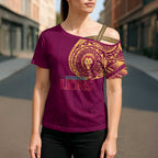 Personalized Brisbane Lions Polynesian Cross Shoulder Shirt Tribal Chest and Sleeve Tattoo Heritage Warrior