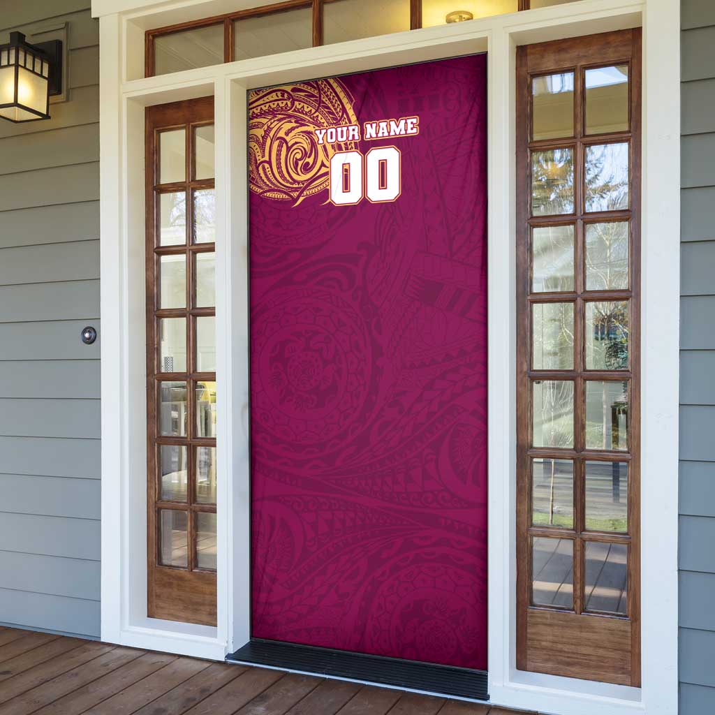 Personalized Brisbane Lions Polynesian Door Cover Tribal Chest and Sleeve Tattoo Heritage Warrior