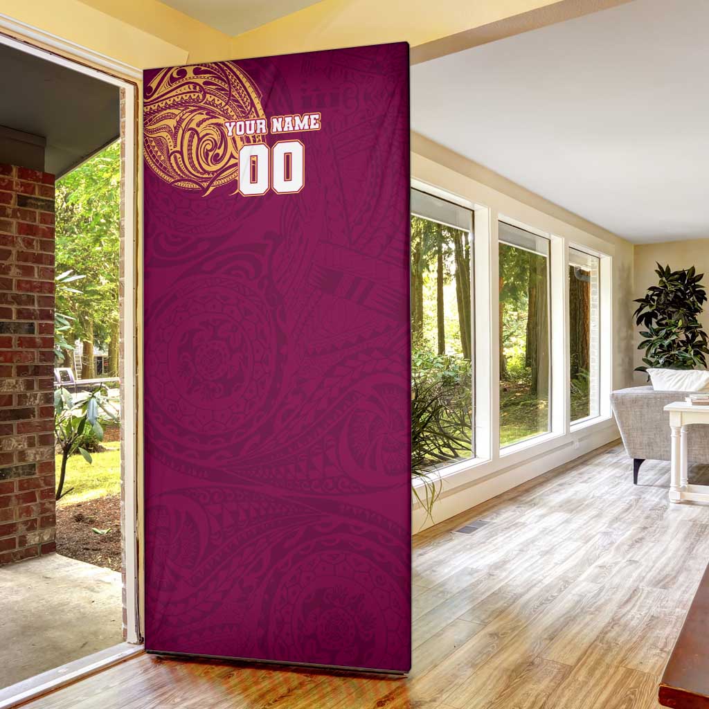 Personalized Brisbane Lions Polynesian Door Cover Tribal Chest and Sleeve Tattoo Heritage Warrior
