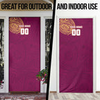 Personalized Brisbane Lions Polynesian Door Cover Tribal Chest and Sleeve Tattoo Heritage Warrior