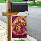 Personalized Brisbane Lions Polynesian Garden Flag Tribal Chest and Sleeve Tattoo Heritage Warrior