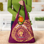 Personalized Brisbane Lions Polynesian Grocery Bag Tribal Chest and Sleeve Tattoo Heritage Warrior