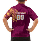 Personalized Brisbane Lions Polynesian Hawaiian Shirt Tribal Chest and Sleeve Tattoo Heritage Warrior
