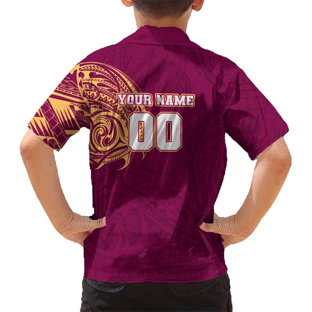 Personalized Brisbane Lions Polynesian Hawaiian Shirt Tribal Chest and Sleeve Tattoo Heritage Warrior