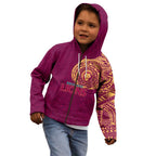 Personalized Brisbane Lions Polynesian Kid Hoodie Tribal Chest and Sleeve Tattoo Heritage Warrior