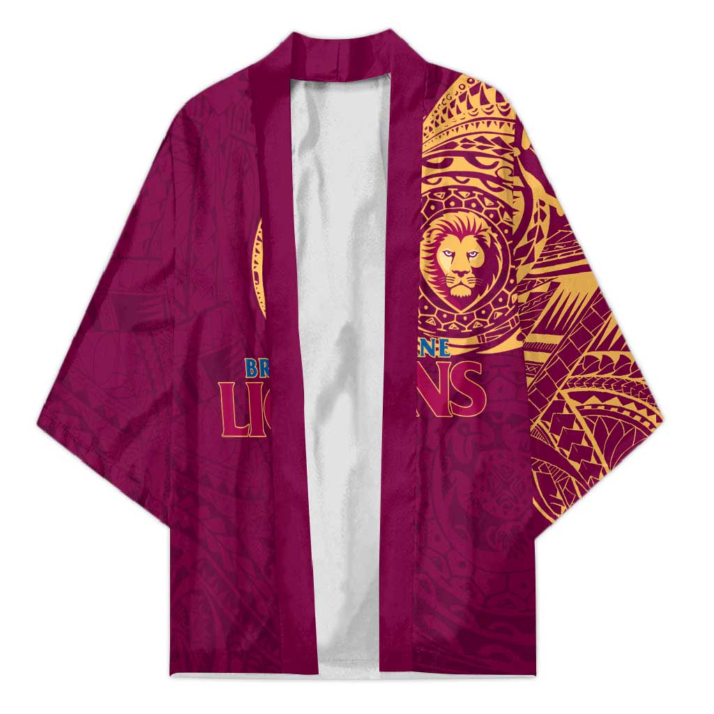 Personalized Brisbane Lions Polynesian Kimono Tribal Chest and Sleeve Tattoo Heritage Warrior