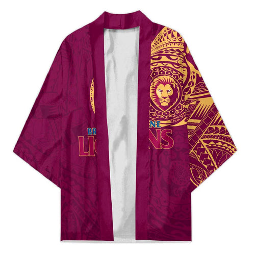 Personalized Brisbane Lions Polynesian Kimono Tribal Chest and Sleeve Tattoo Heritage Warrior