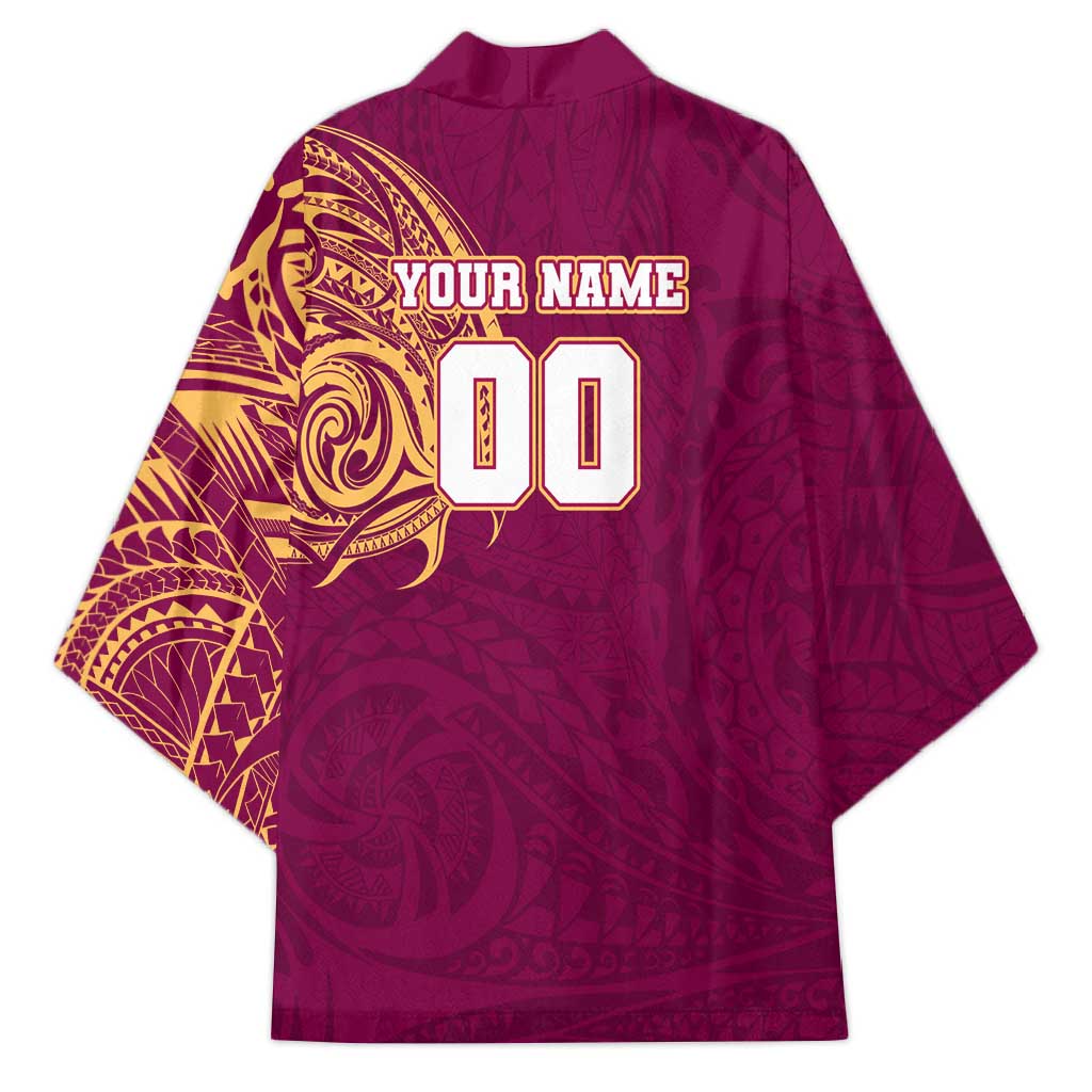 Personalized Brisbane Lions Polynesian Kimono Tribal Chest and Sleeve Tattoo Heritage Warrior