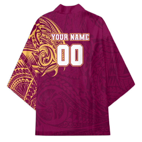 Personalized Brisbane Lions Polynesian Kimono Tribal Chest and Sleeve Tattoo Heritage Warrior