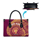 Personalized Brisbane Lions Polynesian Leather Bag Tribal Chest and Sleeve Tattoo Heritage Warrior