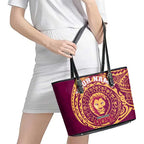 Personalized Brisbane Lions Polynesian Leather Tote Bag Tribal Chest and Sleeve Tattoo Heritage Warrior
