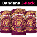 Personalized Brisbane Lions Polynesian Neck Gaiter Tribal Chest and Sleeve Tattoo Heritage Warrior