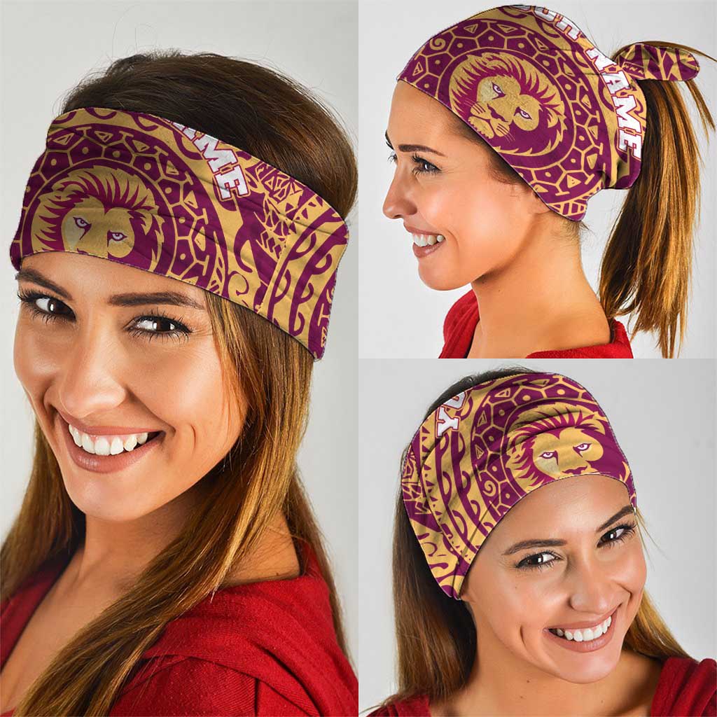 Personalized Brisbane Lions Polynesian Neck Gaiter Tribal Chest and Sleeve Tattoo Heritage Warrior