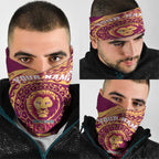 Personalized Brisbane Lions Polynesian Neck Gaiter Tribal Chest and Sleeve Tattoo Heritage Warrior