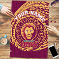 Personalized Brisbane Lions Polynesian Puzzle Tribal Chest and Sleeve Tattoo Heritage Warrior