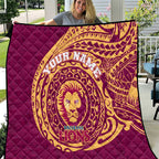 Personalized Brisbane Lions Polynesian Quilt Tribal Chest and Sleeve Tattoo Heritage Warrior