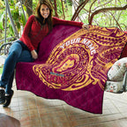 Personalized Brisbane Lions Polynesian Quilt Tribal Chest and Sleeve Tattoo Heritage Warrior