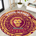 Personalized Brisbane Lions Polynesian Round Carpet Tribal Chest and Sleeve Tattoo Heritage Warrior