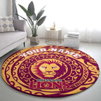 Personalized Brisbane Lions Polynesian Round Carpet Tribal Chest and Sleeve Tattoo Heritage Warrior