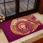 Personalized Brisbane Lions Polynesian Rubber Doormat Tribal Chest and Sleeve Tattoo Heritage Warrior