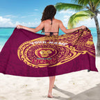 Personalized Brisbane Lions Polynesian Sarong Tribal Chest and Sleeve Tattoo Heritage Warrior