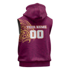 Personalized Brisbane Lions Polynesian Sleeveless Hoodie Tribal Chest and Sleeve Tattoo Heritage Warrior