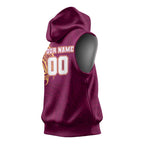 Personalized Brisbane Lions Polynesian Sleeveless Hoodie Tribal Chest and Sleeve Tattoo Heritage Warrior