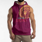 Personalized Brisbane Lions Polynesian Sleeveless Hoodie Tribal Chest and Sleeve Tattoo Heritage Warrior