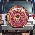 Personalized Brisbane Lions Polynesian Spare Tire Cover Tribal Chest and Sleeve Tattoo Heritage Warrior