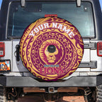 Personalized Brisbane Lions Polynesian Spare Tire Cover Tribal Chest and Sleeve Tattoo Heritage Warrior