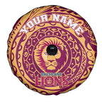 Personalized Brisbane Lions Polynesian Spare Tire Cover Tribal Chest and Sleeve Tattoo Heritage Warrior