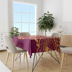 Personalized Brisbane Lions Polynesian Tablecloth Tribal Chest and Sleeve Tattoo Heritage Warrior