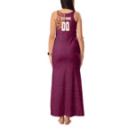 Personalized Brisbane Lions Polynesian Tank Maxi Dress Tribal Chest and Sleeve Tattoo Heritage Warrior