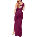 Personalized Brisbane Lions Polynesian Tank Maxi Dress Tribal Chest and Sleeve Tattoo Heritage Warrior