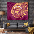 Personalized Brisbane Lions Polynesian Tapestry Tribal Chest and Sleeve Tattoo Heritage Warrior