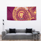 Personalized Brisbane Lions Polynesian Tapestry Tribal Chest and Sleeve Tattoo Heritage Warrior