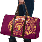 Personalized Brisbane Lions Polynesian Travel Bag Tribal Chest and Sleeve Tattoo Heritage Warrior