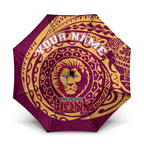Personalized Brisbane Lions Polynesian Umbrella Tribal Chest and Sleeve Tattoo Heritage Warrior