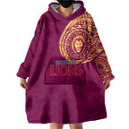 Personalized Brisbane Lions Polynesian Wearable Blanket Hoodie Tribal Chest and Sleeve Tattoo Heritage Warrior