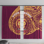 Personalized Brisbane Lions Polynesian Window Curtain Tribal Chest and Sleeve Tattoo Heritage Warrior