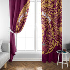 Personalized Brisbane Lions Polynesian Window Curtain Tribal Chest and Sleeve Tattoo Heritage Warrior