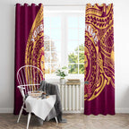 Personalized Brisbane Lions Polynesian Window Curtain Tribal Chest and Sleeve Tattoo Heritage Warrior