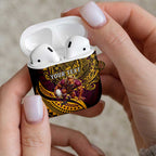 Personalised Brisbane Broncos AirPods Case Polynesian Pattern Warrior Horse Rugby