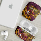 Personalised Brisbane Broncos AirPods Case Polynesian Pattern Warrior Horse Rugby