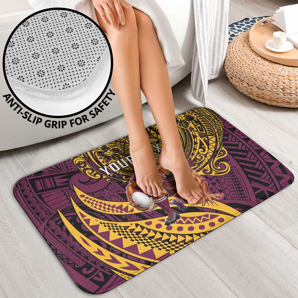 Personalised Brisbane Broncos Bathroom Set Polynesian Pattern Warrior Horse Rugby