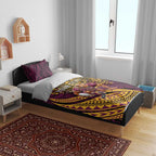 Personalised Brisbane Broncos Bedding Set Polynesian Pattern Warrior Horse Rugby